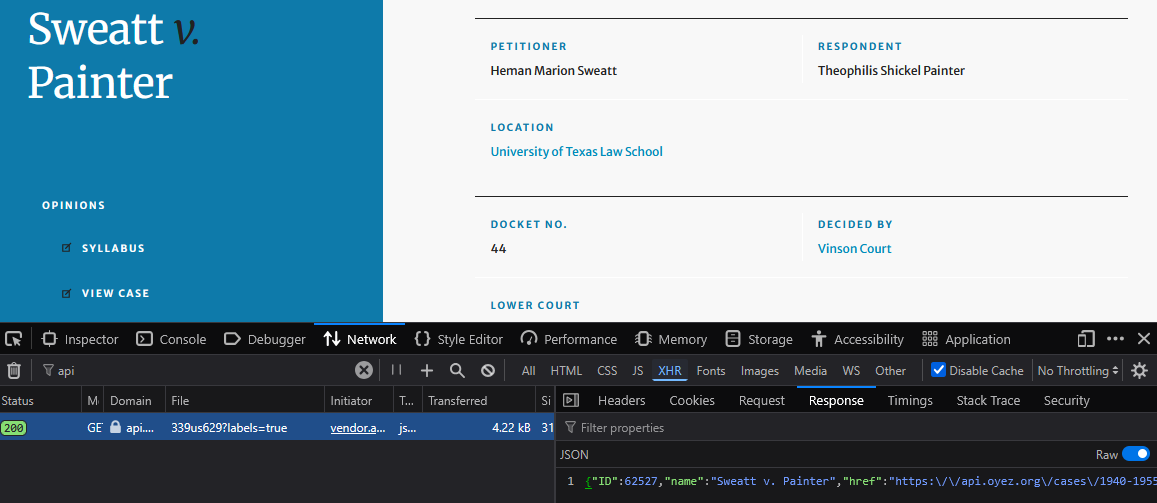 Discovering the Oyez API
